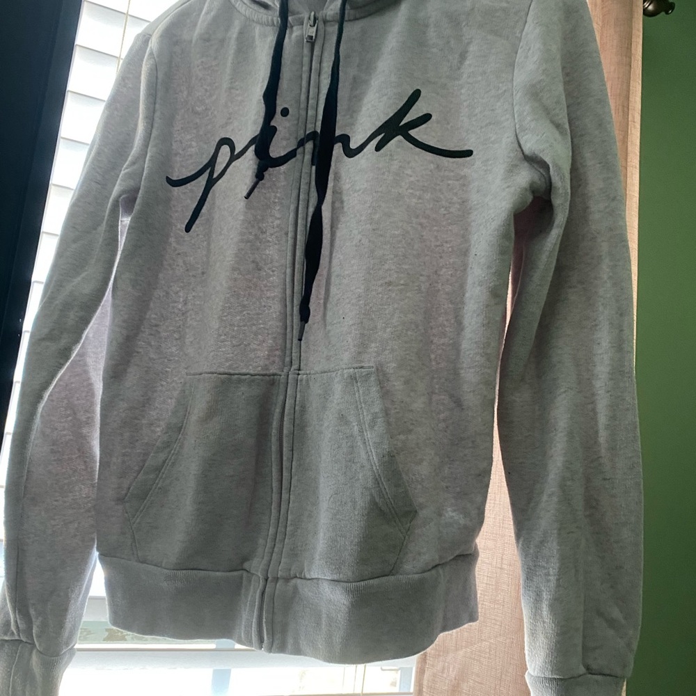 Pink grey and black plain jacket